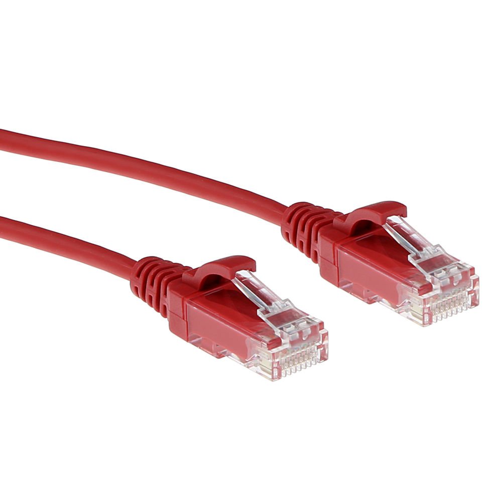 ACT DC9551 | CAT6 U/UTP Slimline Patchkabel | 1,5 meter | Rood | LSZH | Snagless RJ45 - Matmuis